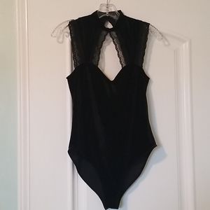 Black Velvet with lace bodysuit